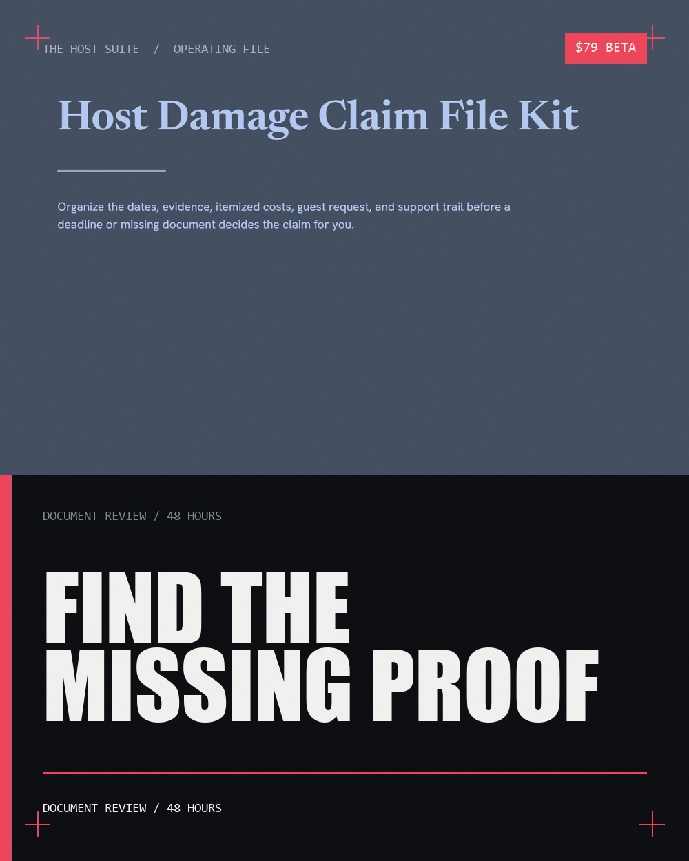 Cold blue product cover for the 48-Hour Damage File Review