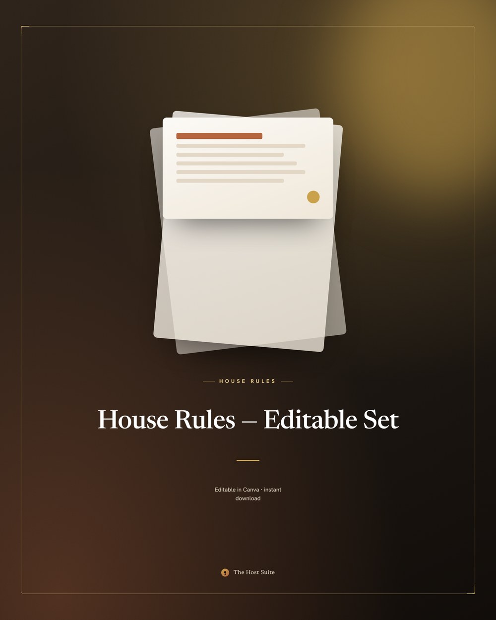 Editable Airbnb house rules card set