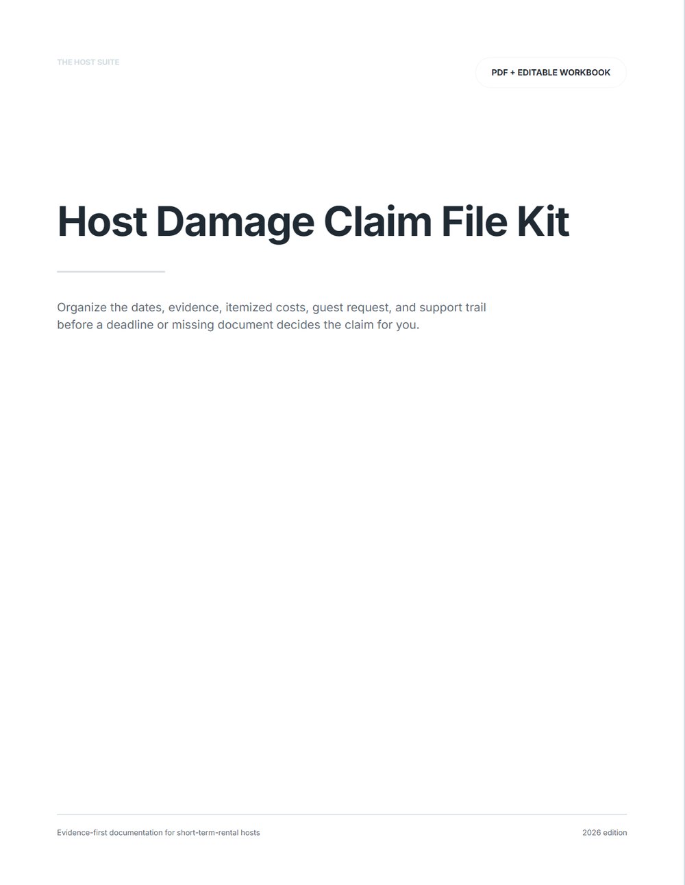 Host Damage Claim File Kit, page 1