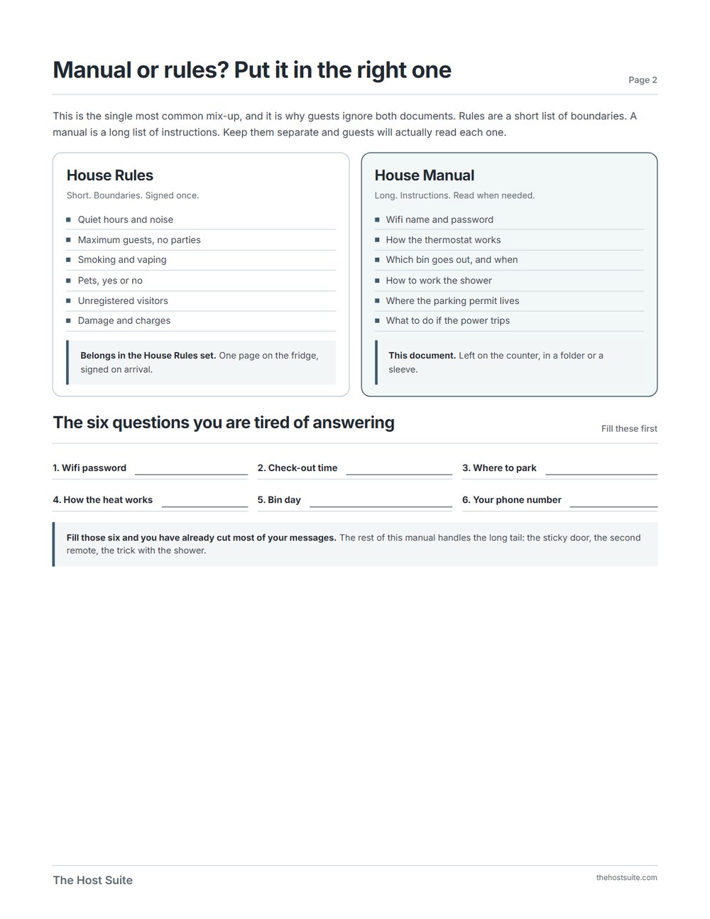 House Manual, page 2