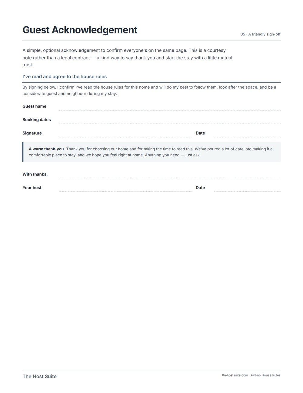 House Rules and Signs, page 3