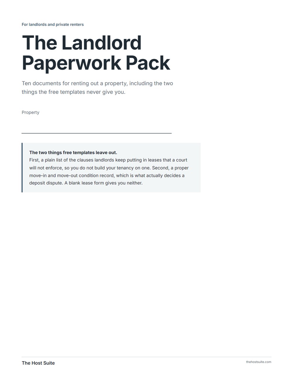 The Landlord Paperwork Pack, page 1