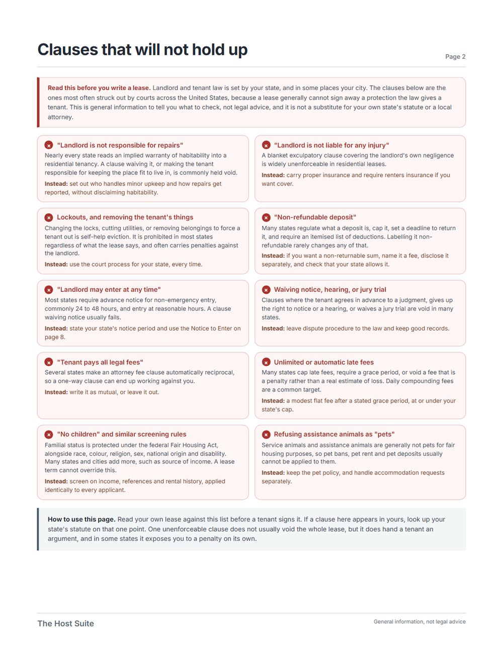 The Landlord Paperwork Pack, page 2