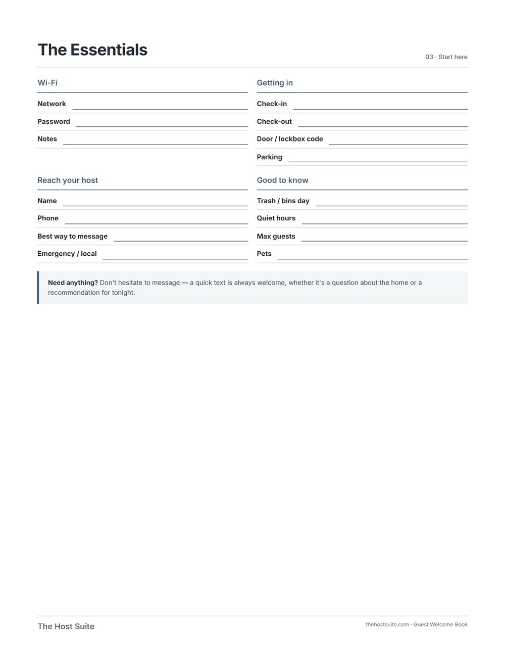 Guest Welcome Book, page 2