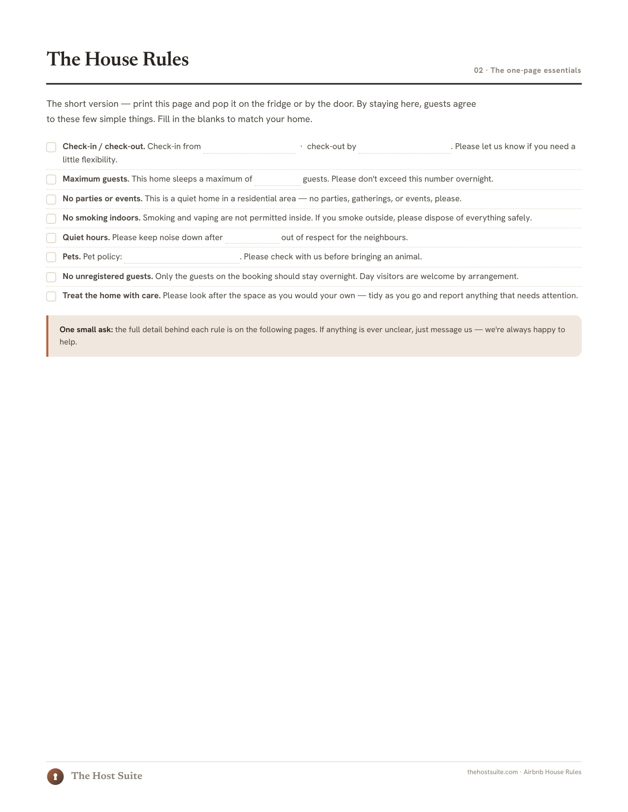 House rules template preview page 2